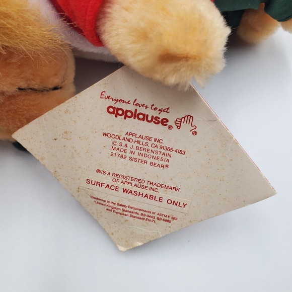 Sister Bear Plush Toy 21782 Berenstain Bears Applause Inc Christmas Outfit - Picture 2 of 5